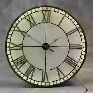 Large Back Lit Glass Black & Gold ''Westminster'' Wall Clock